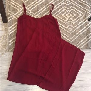 Red maxi dress kinda see through material